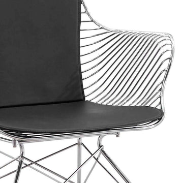 Postmodern Dark Gray PU Leather Side Chair Accent Chair with Geometric Base-Richsoul-Chairs & Recliners,Furniture,Living Room Furniture